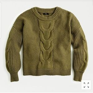 J CREW CABLE-KNIT BALLOON SLEEVE SWEATER